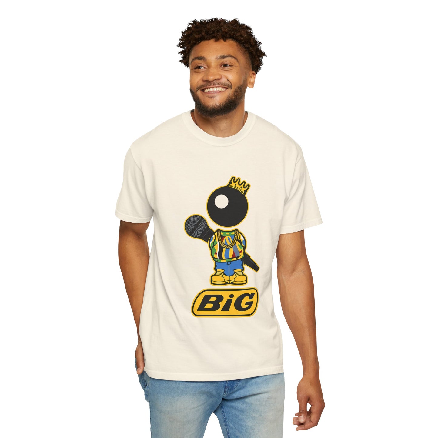 BiG Hip-Hop Icon Cartoon T-Shirt | Retro 90s Rap Inspired Streetwear Design