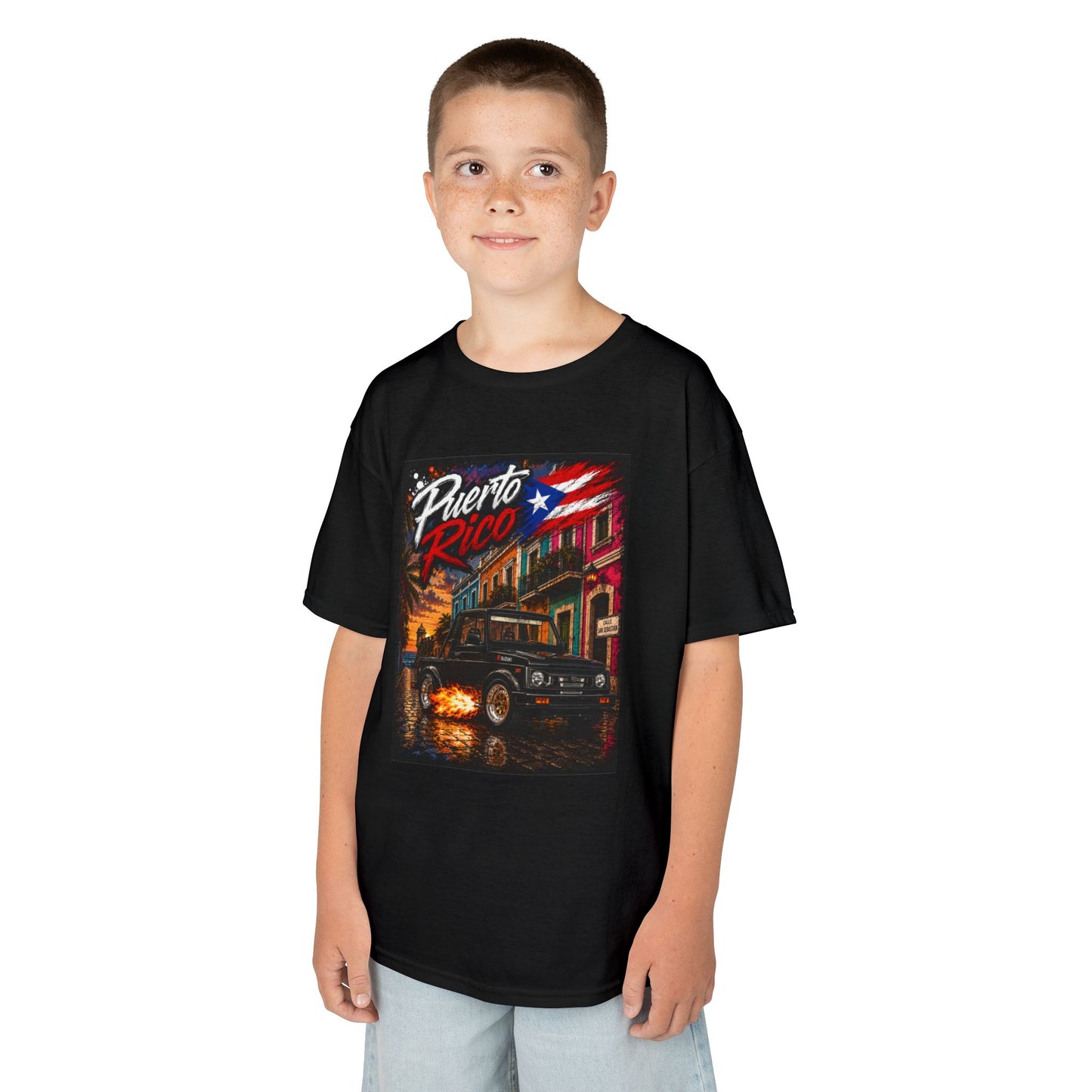 Kids T-Shirt — Puerto Rico Retro Night Street Scene Tee