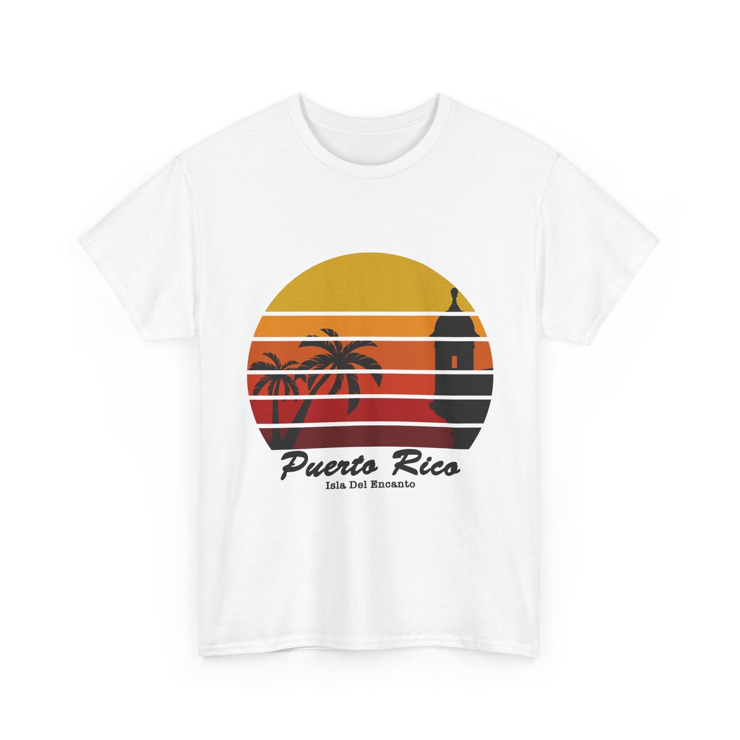 Puerto Rico Sunset T-Shirt – Isla Del Encanto Vintage Palm Tee