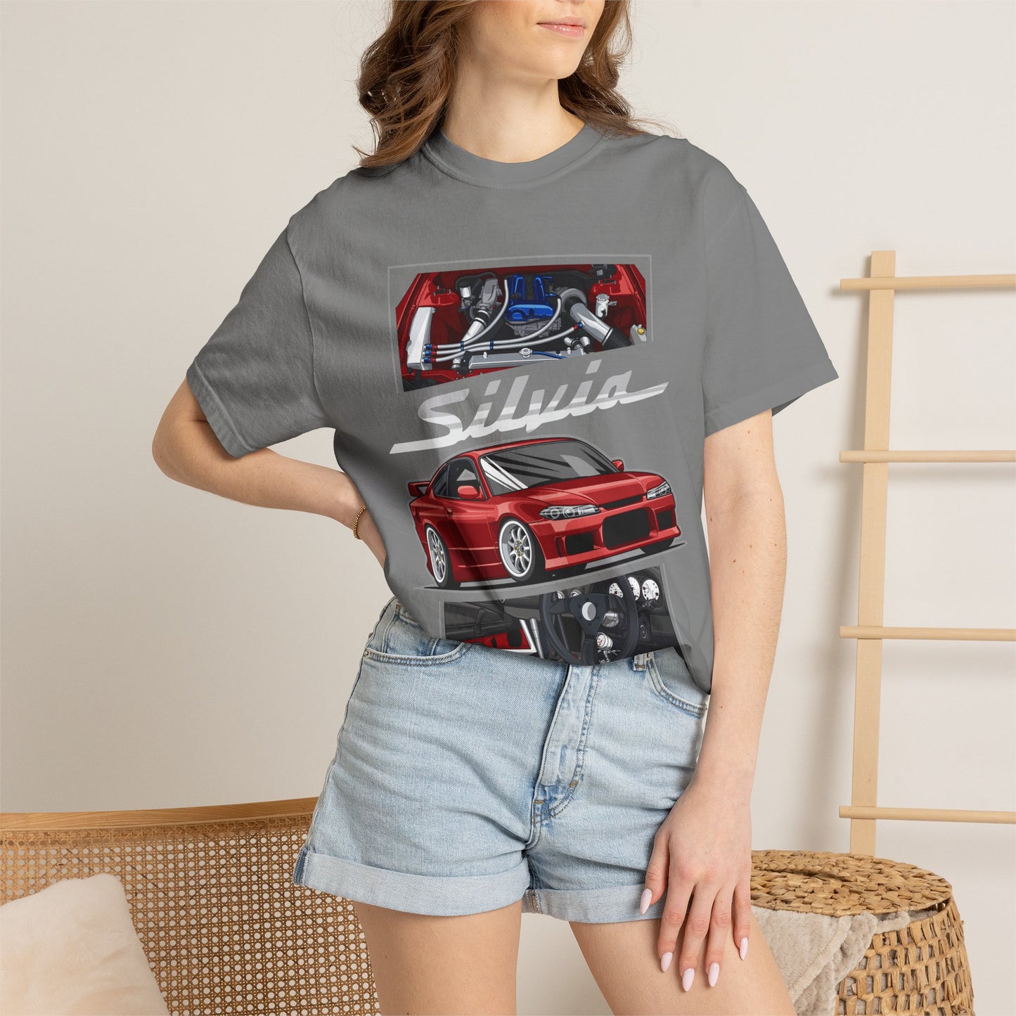 Silvia Sports Car Technical IllustrationT-shirt