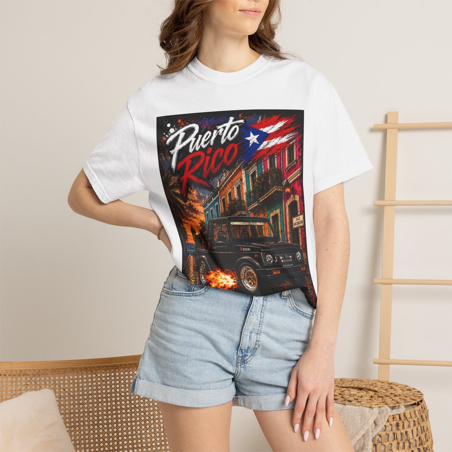 Puerto Rico Suzuki Samuri Street Scene T-Shirt