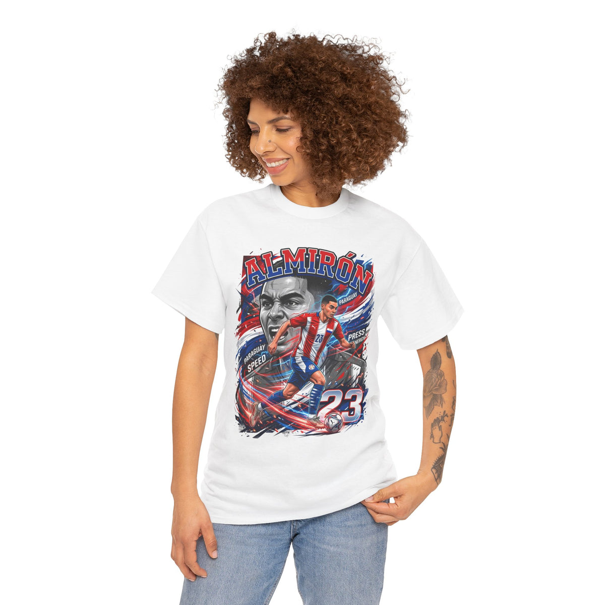 Almirón #23 – Paraguay Speed & Press T-Shirt