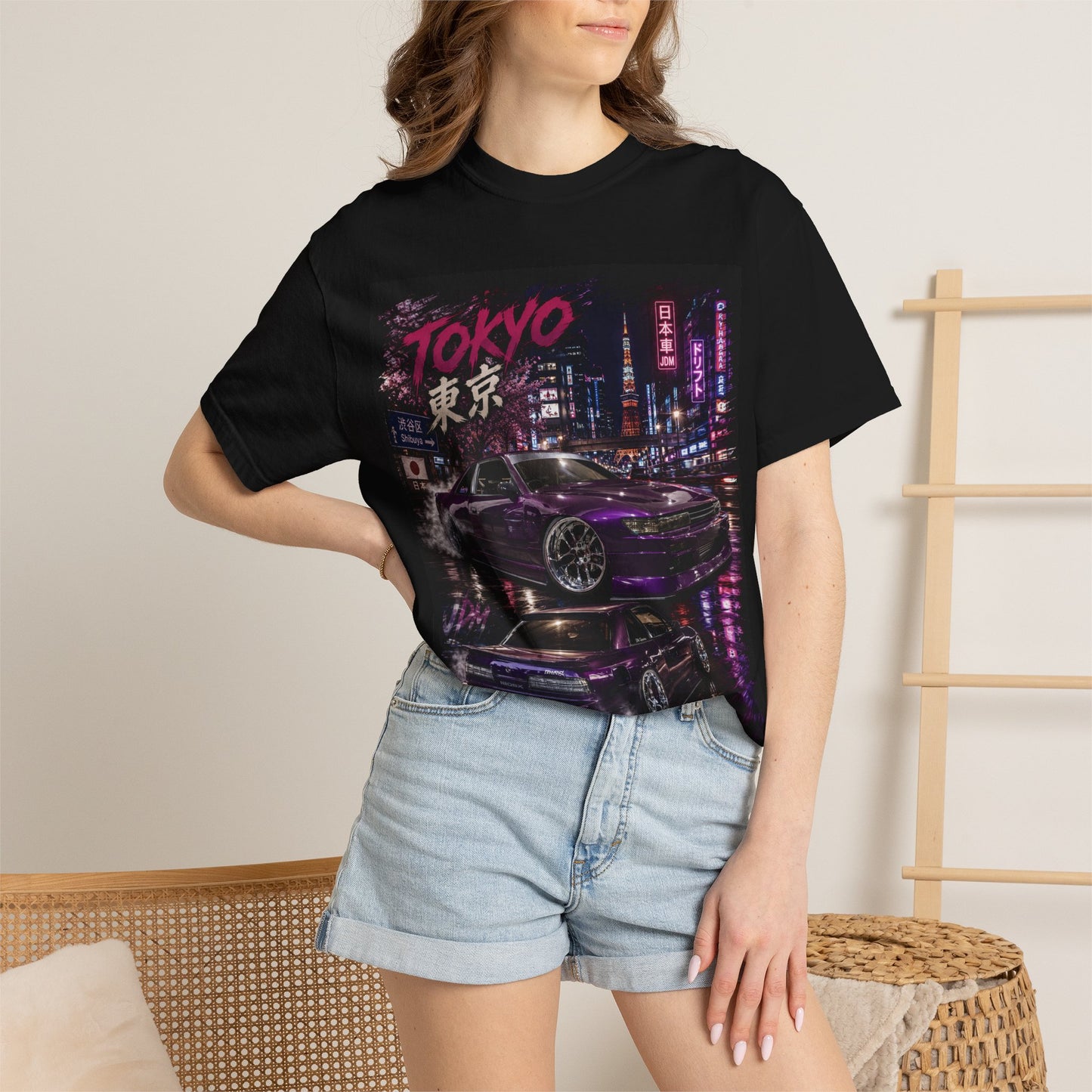 Tokyo Nightstreet Car T-Shirt — Neon JDM Retro Racing Tee