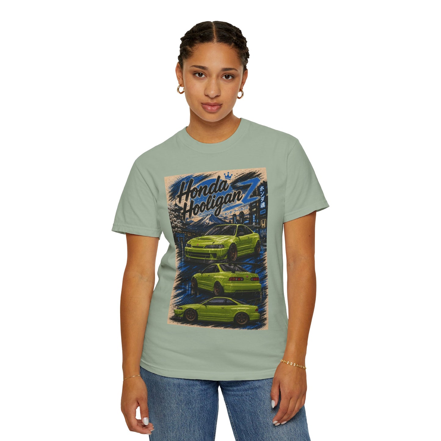Honda HooliganZ T-Shirt — Vintage Green Sports Car Graphic Tee
