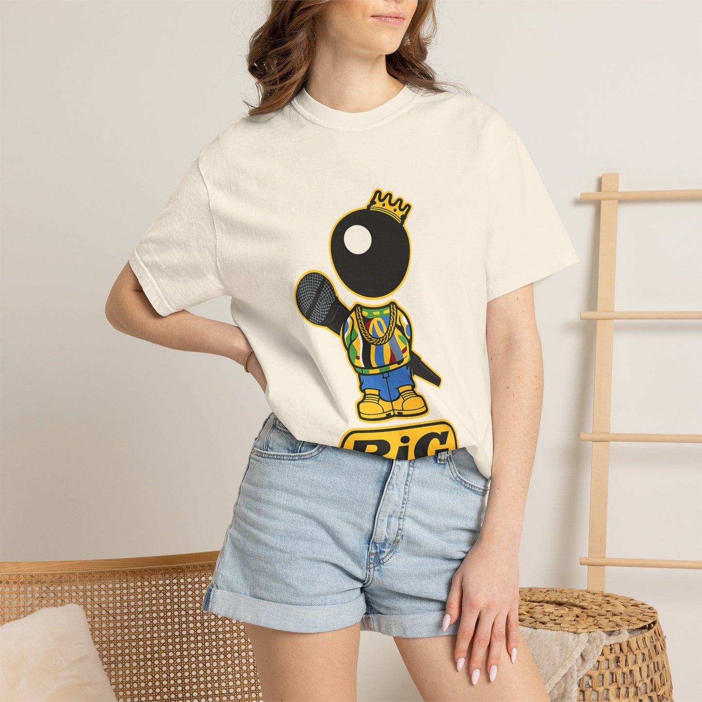 BiG Hip-Hop Icon Cartoon T-Shirt | Retro 90s Rap Inspired Streetwear Design