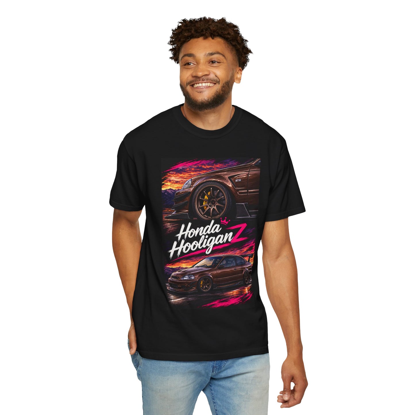Honda HooliganZ T‑Shirt — Neon Coupe Graphic Tee