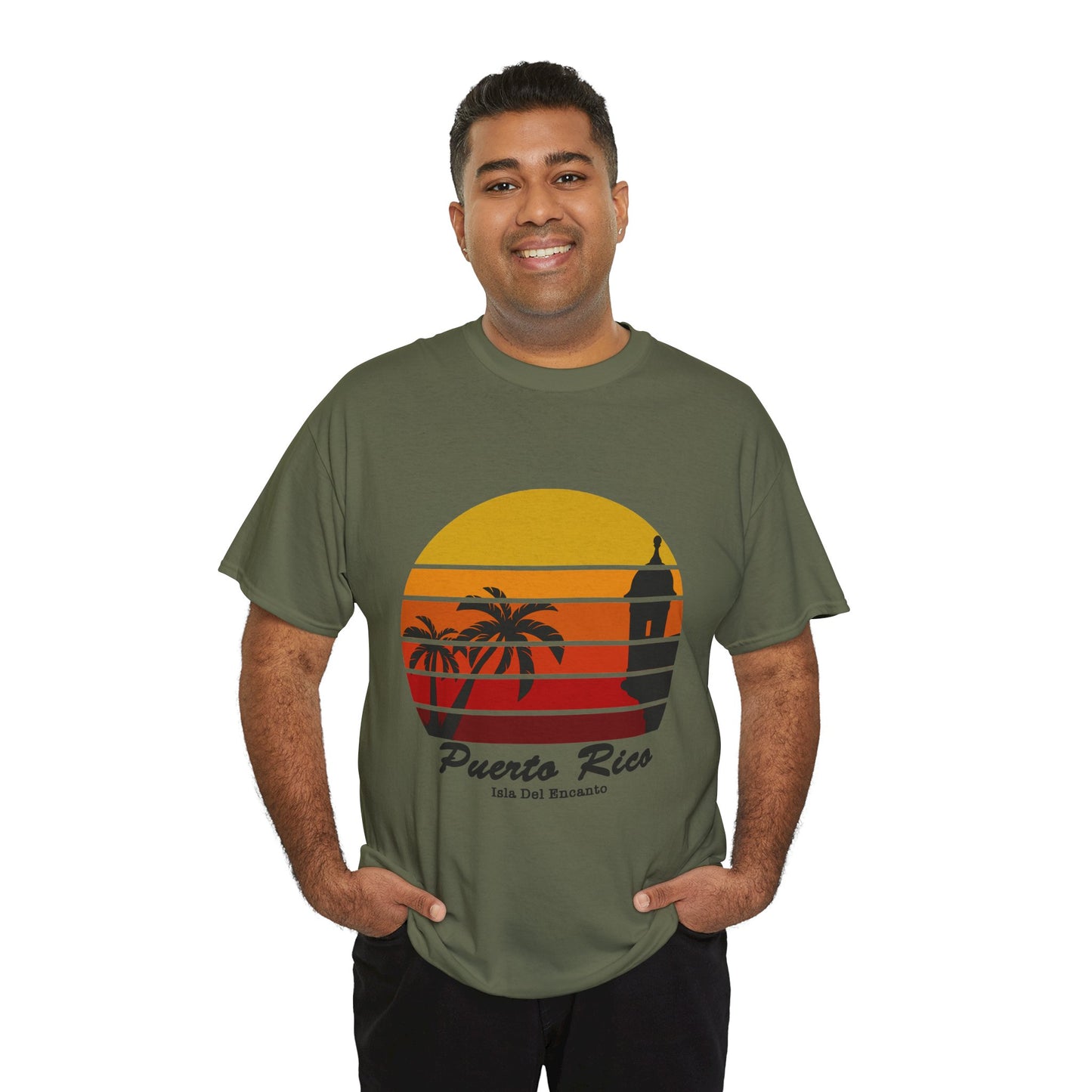 Puerto Rico Sunset T-Shirt – Isla Del Encanto Vintage Palm Tee