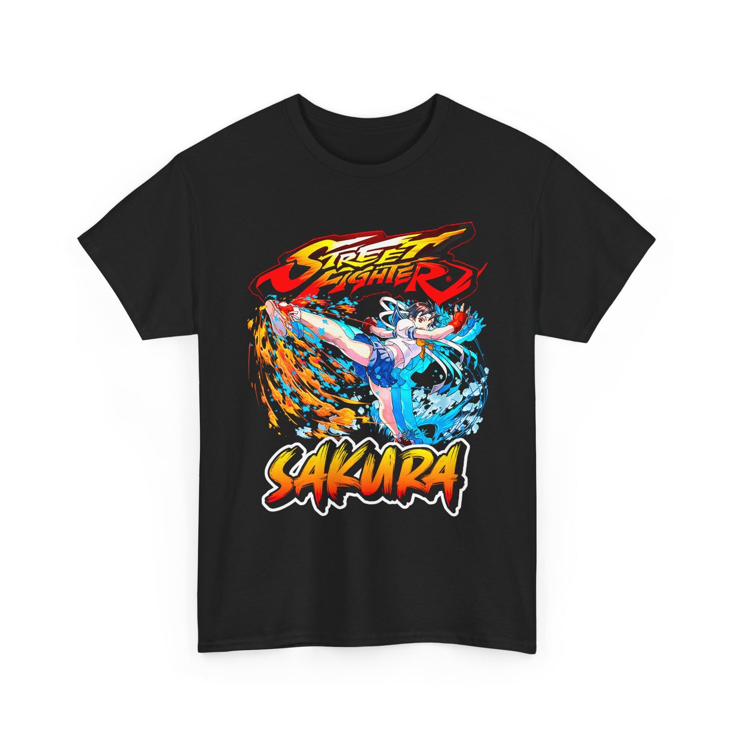 Street Fighter Sakura Dynamic Action Artwork T-shirt