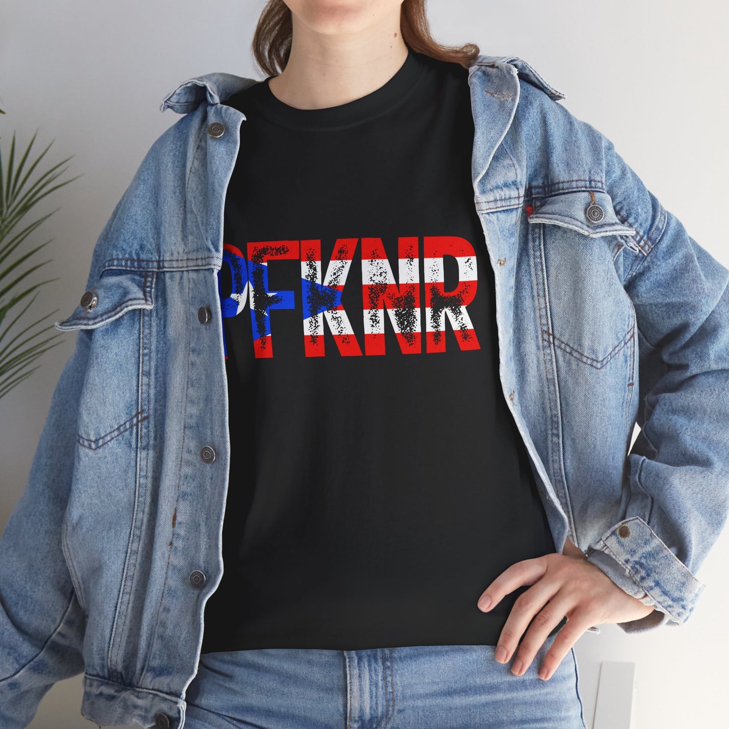 Patriotic 'PFW' Flag Graphic T-Shirt — Red White Blue Americana Tee