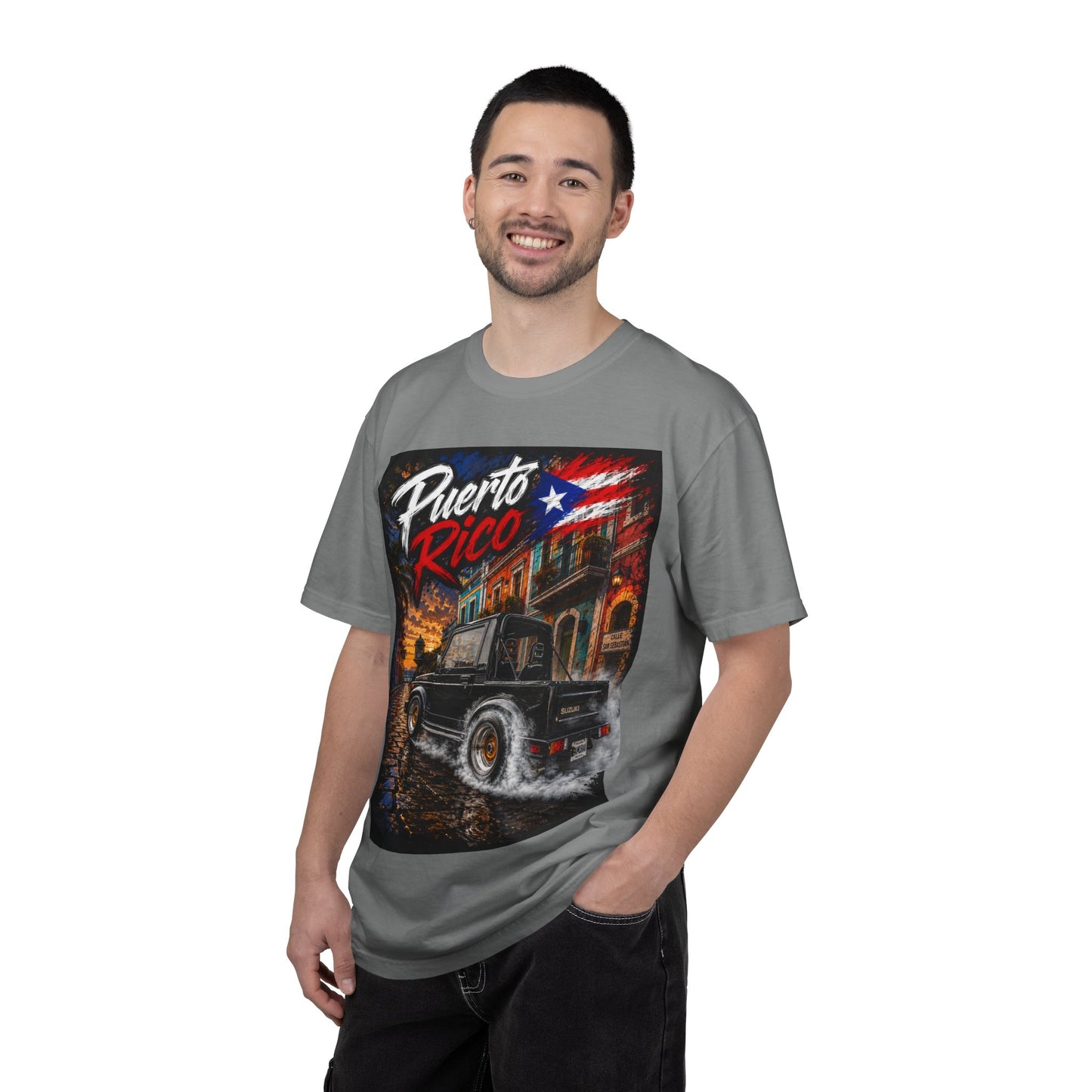 Puerto Rico Samuri Burnout T-Shirt — Retro Island Flag Graphic Tee