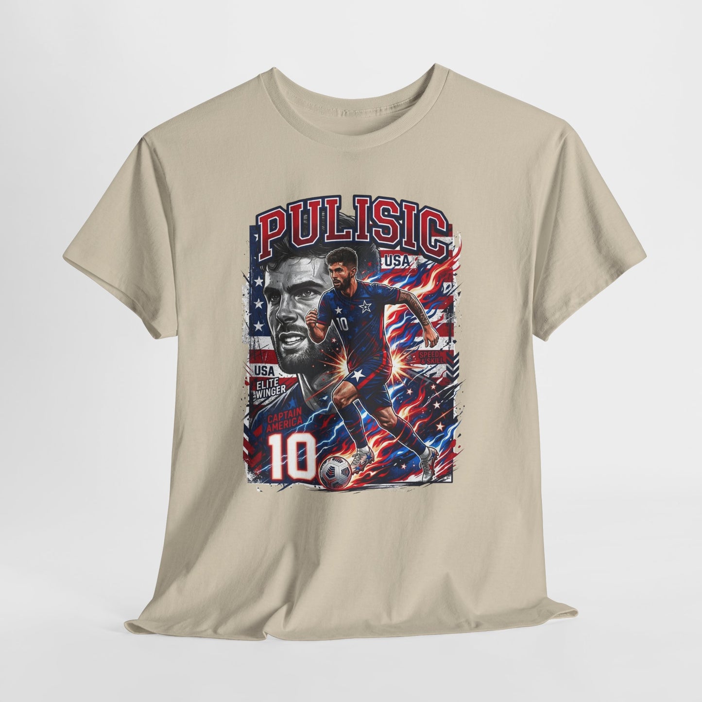 Pulisic #10 – Captain America’s Fire T-Shirt