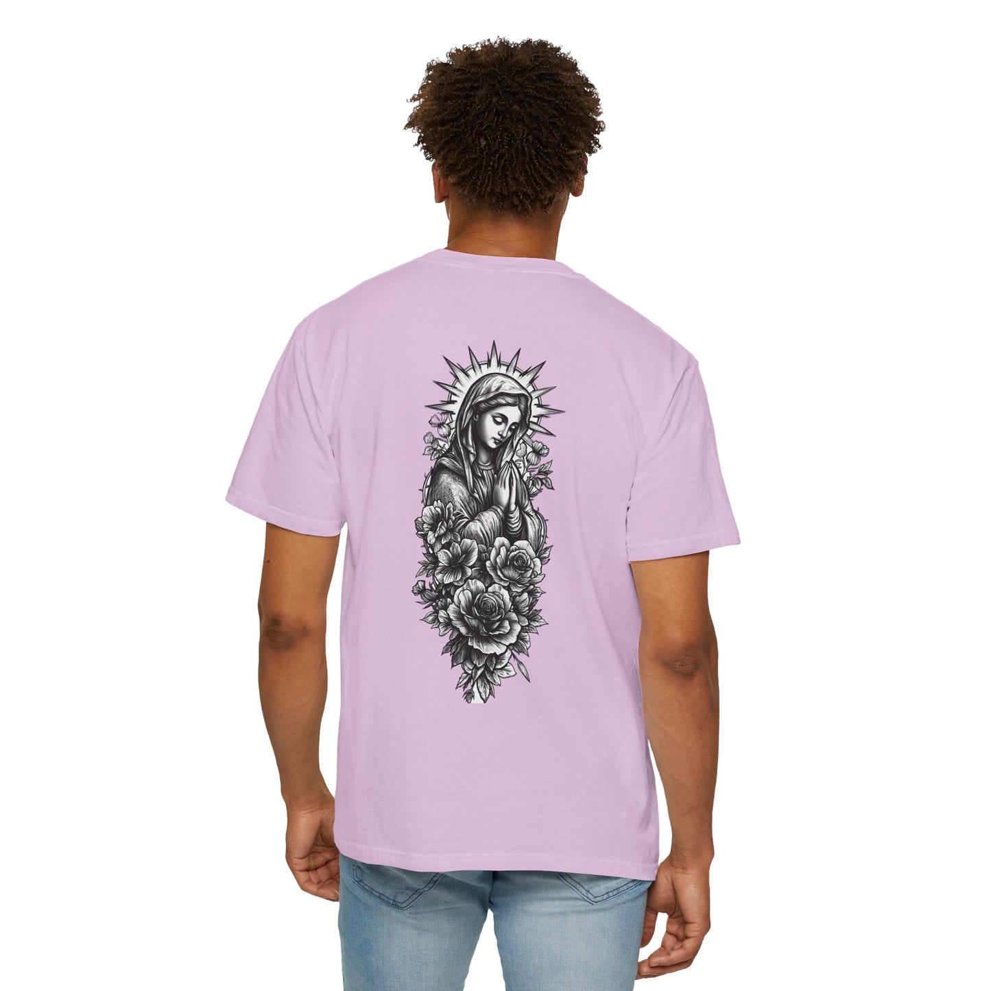 T-Shirt - Vintage Virgin Mary & Roses Graphic Tee
