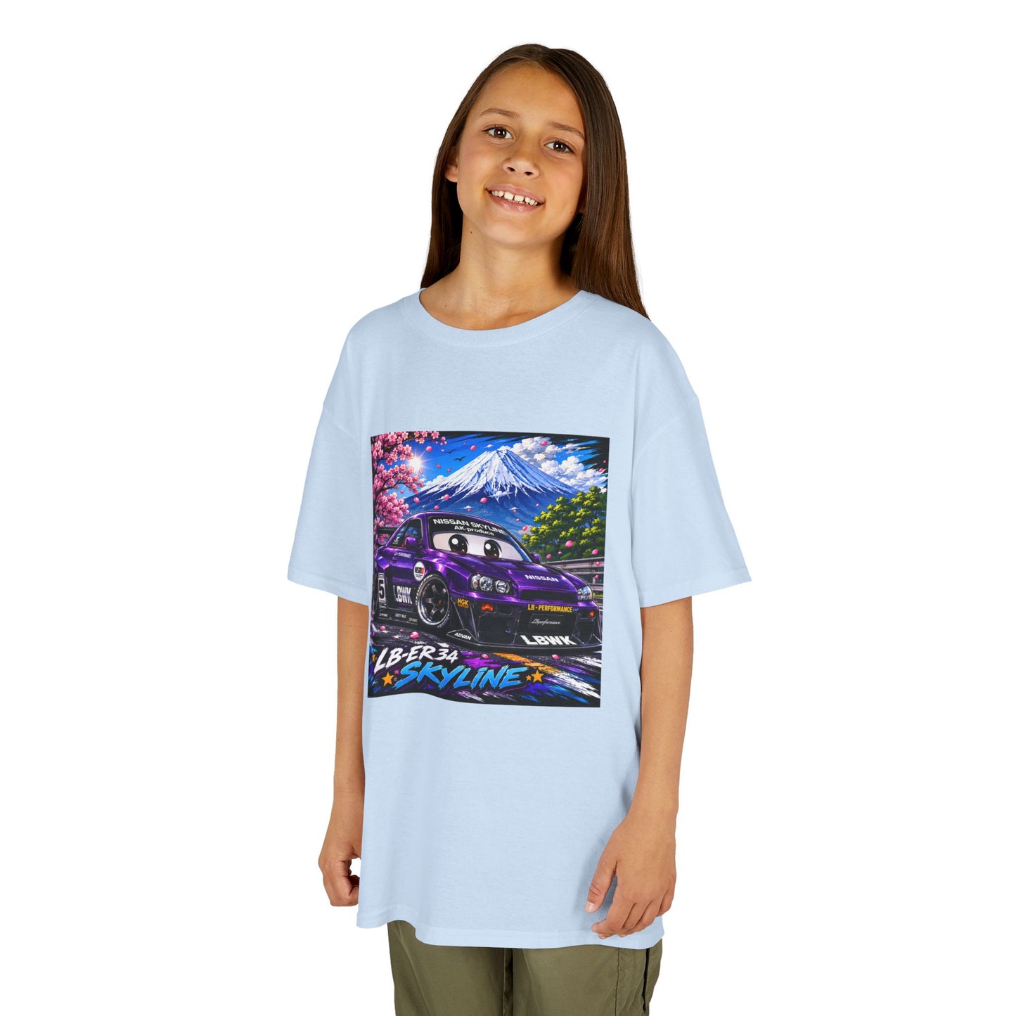 Kids T‑Shirt — Retro Japanese Drift Car Graphic (“Liberty Skyline”)