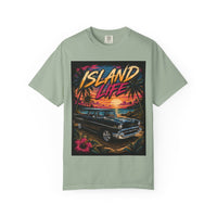 Island Life T-Shirt — Retro Beach Sunset with 57 Chevy Nomad