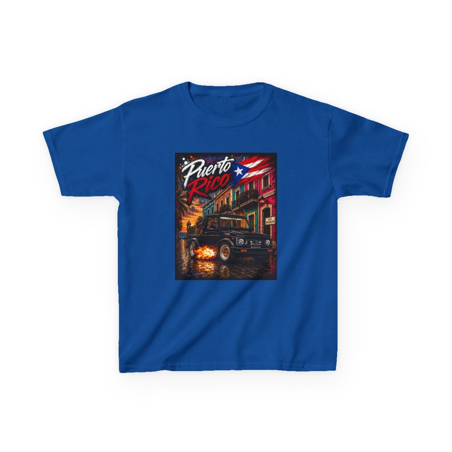 Kids T-Shirt — Puerto Rico Retro Night Street Scene Tee