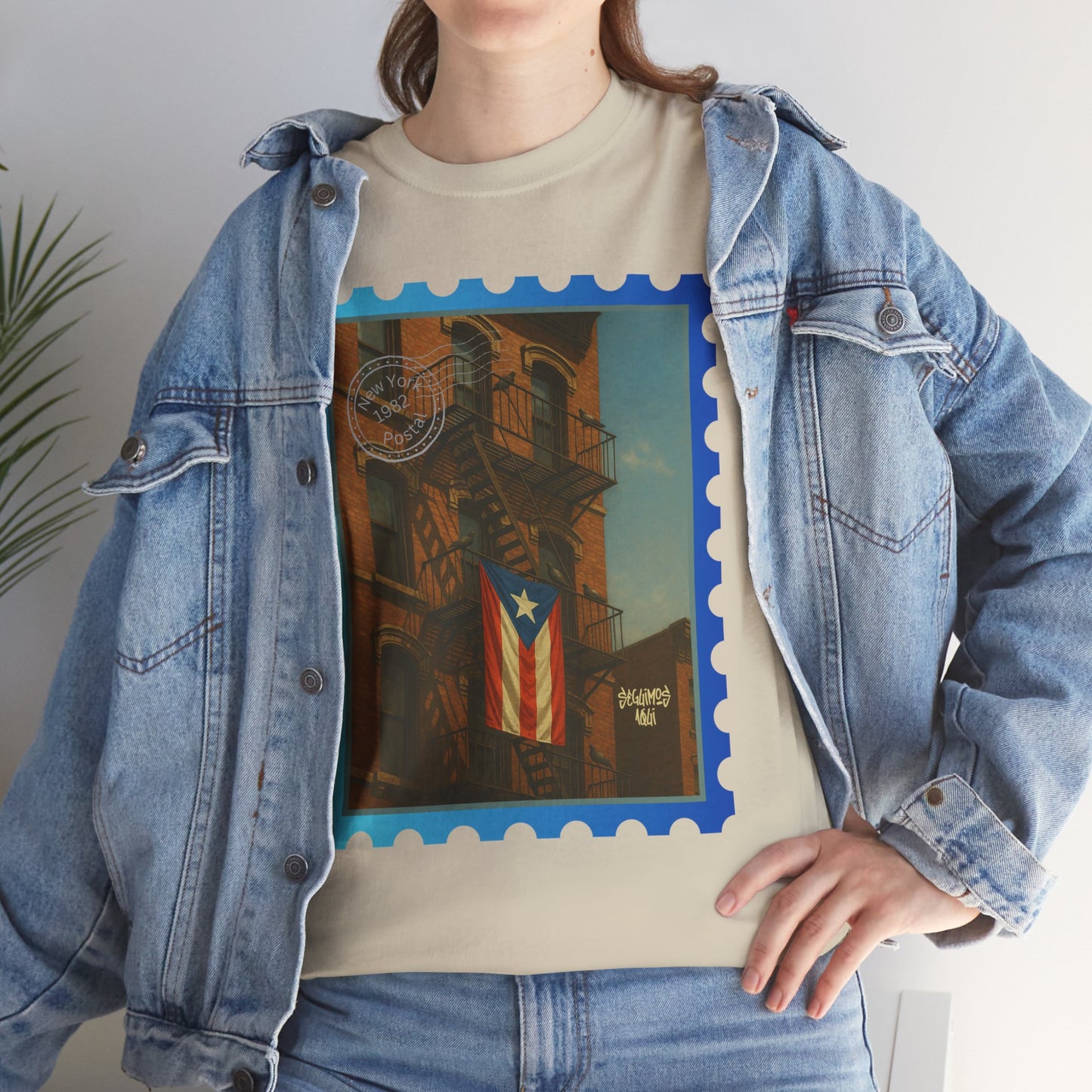 Seguimos Aquí Puerto Rican Pride Tee — New York 1982 Vintage Flag Tribute