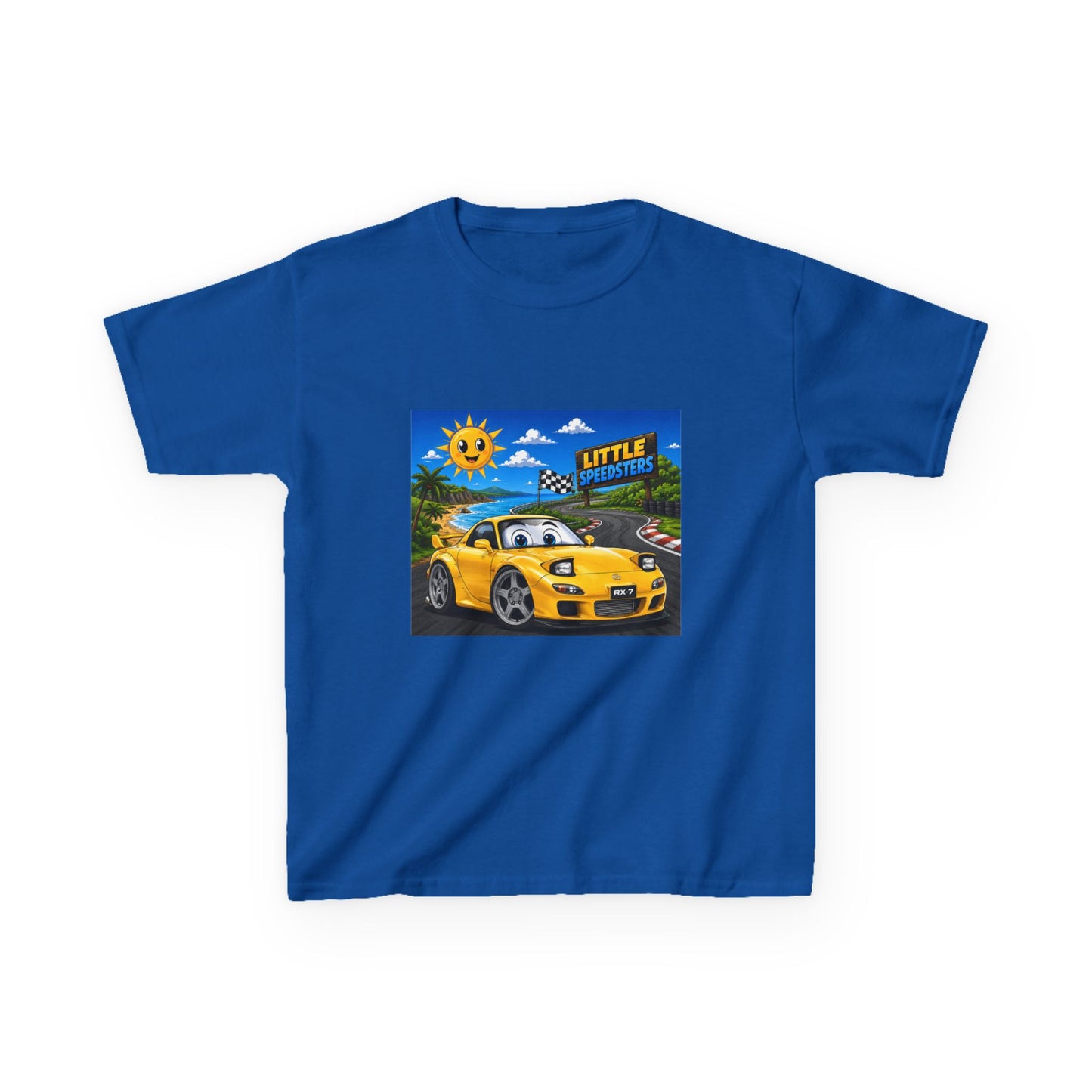 Kids Car T‑Shirt — "Little Speedster" Yellow FD RX7 Tee