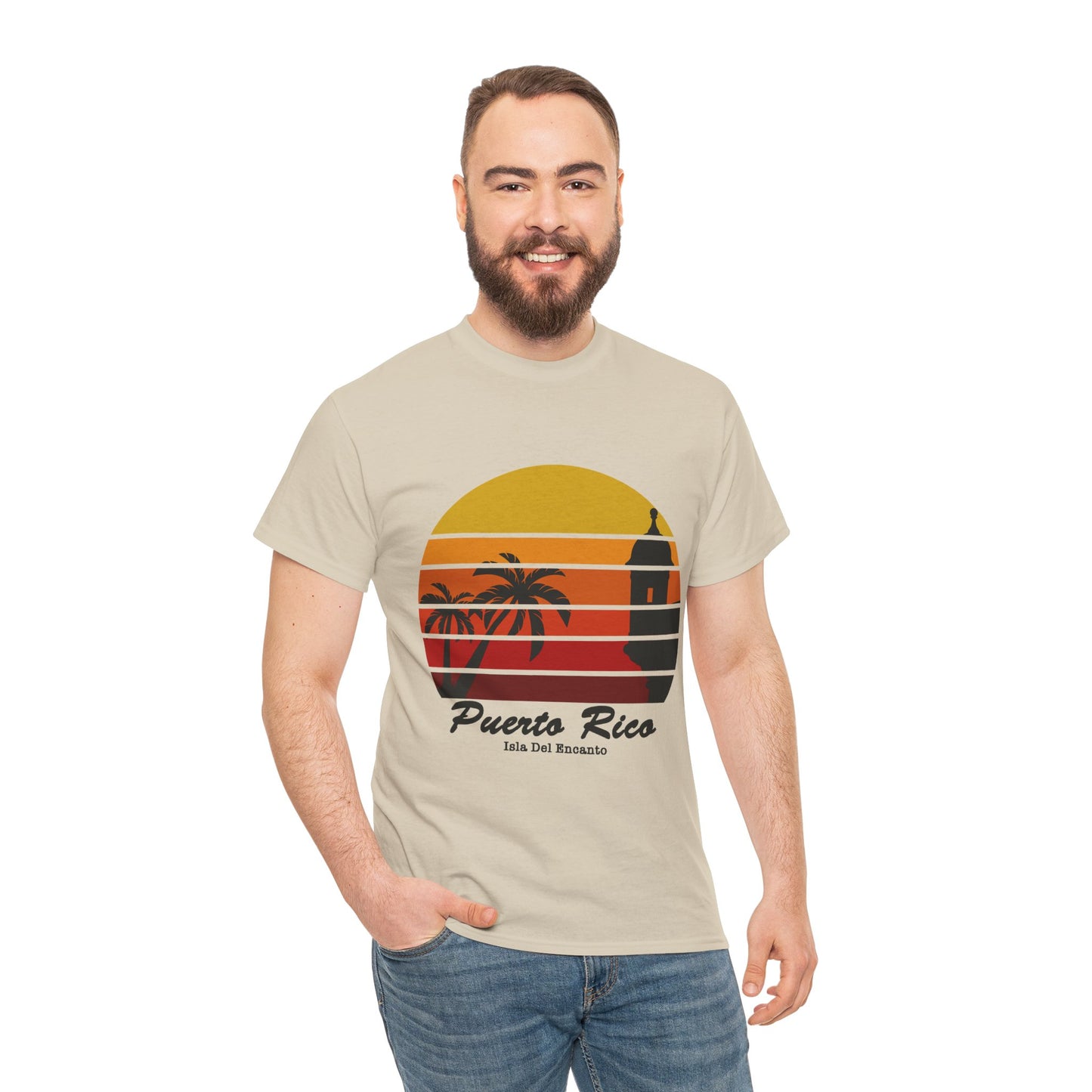 Puerto Rico Sunset T-Shirt – Isla Del Encanto Vintage Palm Tee