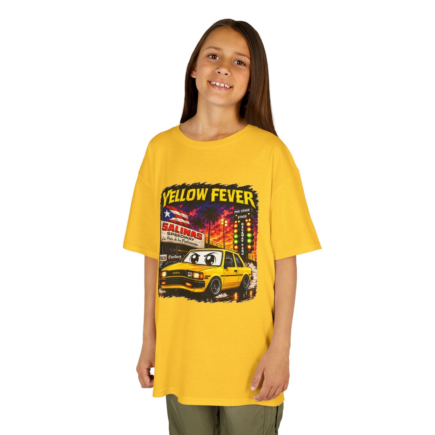 Kids T‑Shirt — "Yellow Fever" Vintage Toyota 1.8 Graphic Tee