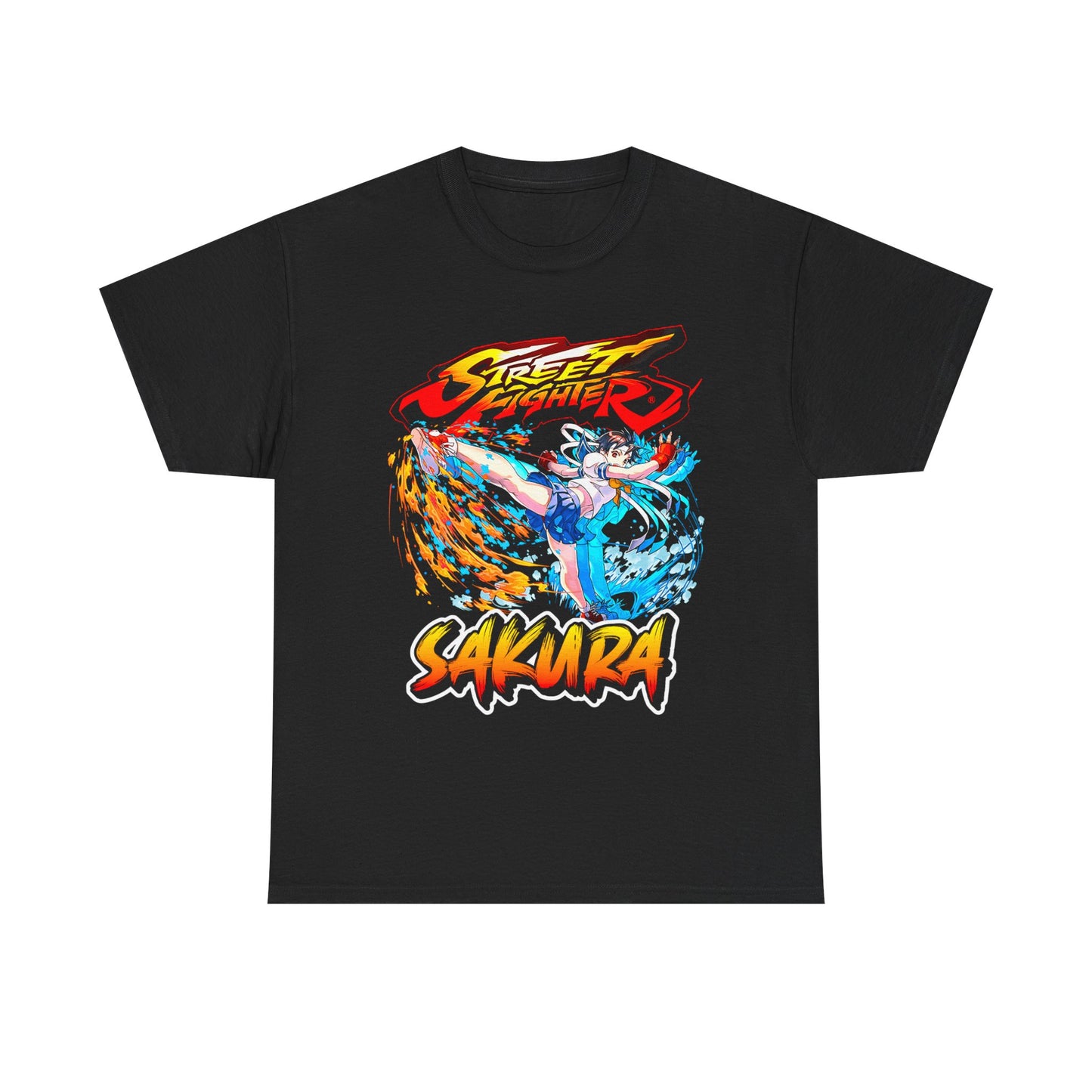 Street Fighter Sakura Dynamic Action Artwork T-shirt