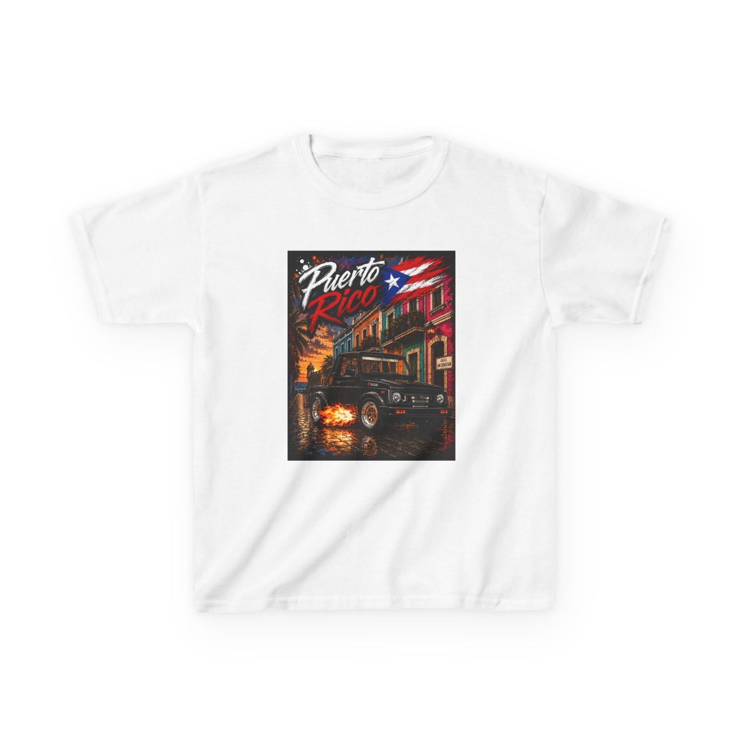 Kids T-Shirt — Puerto Rico Retro Night Street Scene Tee