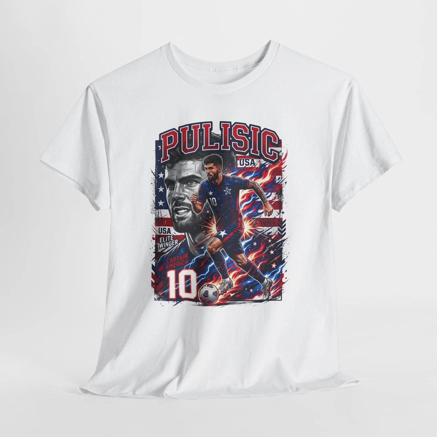 Pulisic #10 – Captain America’s Fire T-Shirt