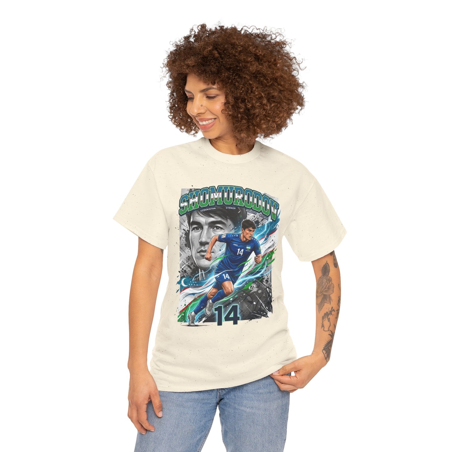 Shomurodov #14 – Uzbekistan’s Dynamic Striker T-Shirt