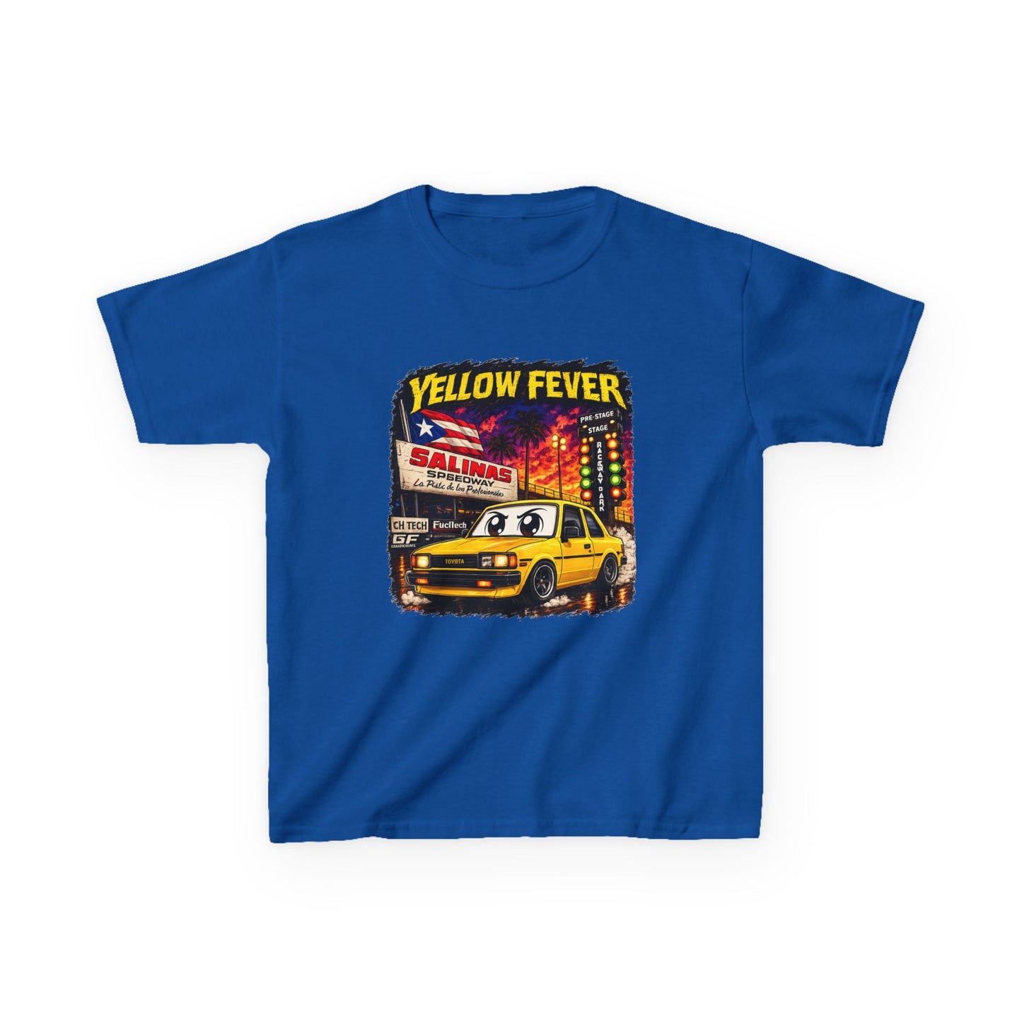 Kids T‑Shirt — "Yellow Fever" Vintage Toyota 1.8 Graphic Tee