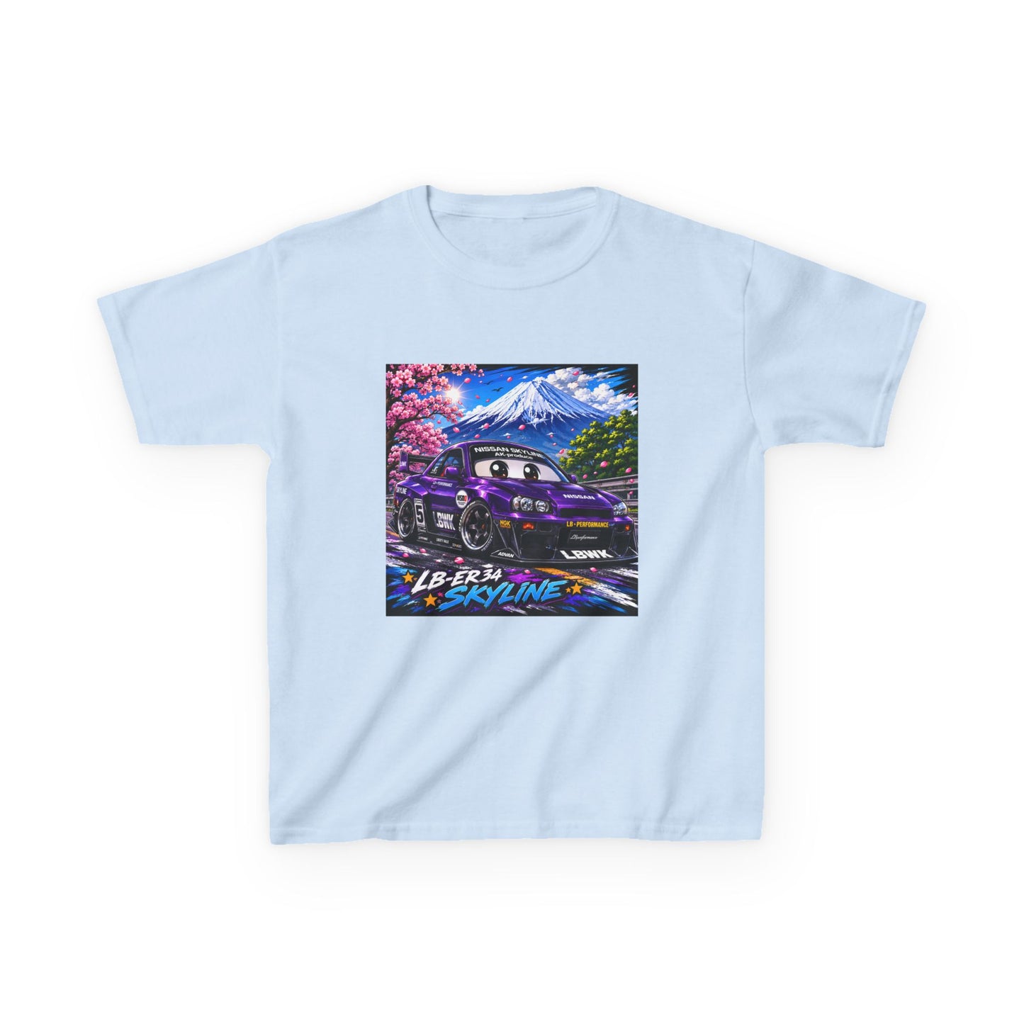 Kids T‑Shirt — Retro Japanese Drift Car Graphic (“Liberty Skyline”)