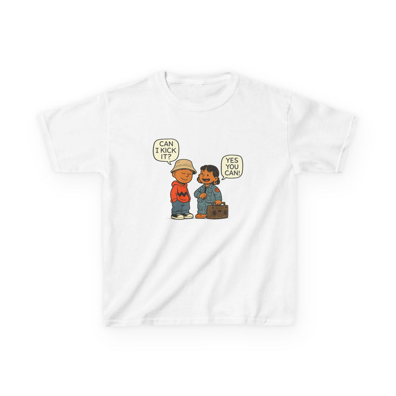 Can I Kick It? Kids T-Shirt – Retro Hip-Hop Best Friends Tee