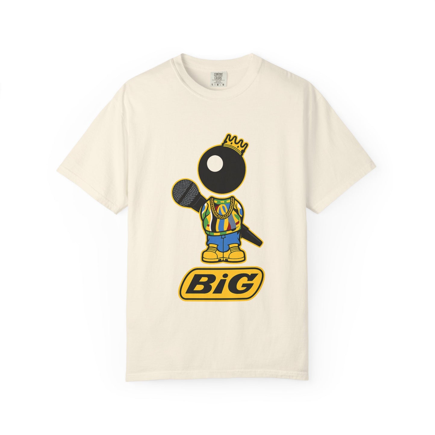 BiG Hip-Hop Icon Cartoon T-Shirt | Retro 90s Rap Inspired Streetwear Design