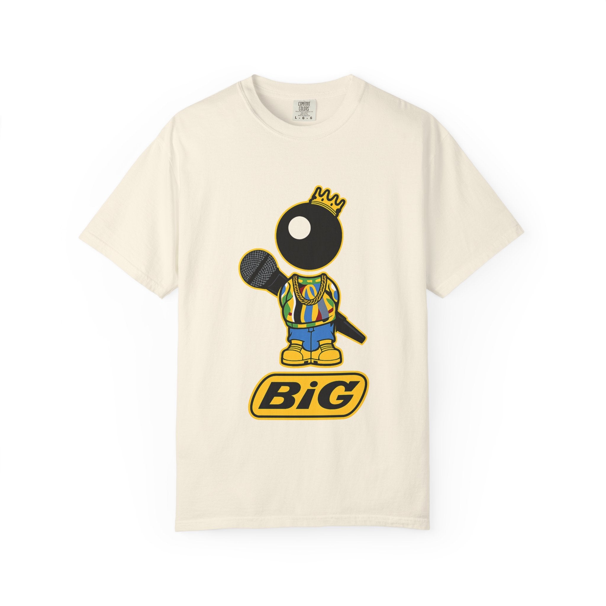 BiG Hip-Hop Icon Cartoon T-Shirt | Retro 90s Rap Inspired Streetwear Design