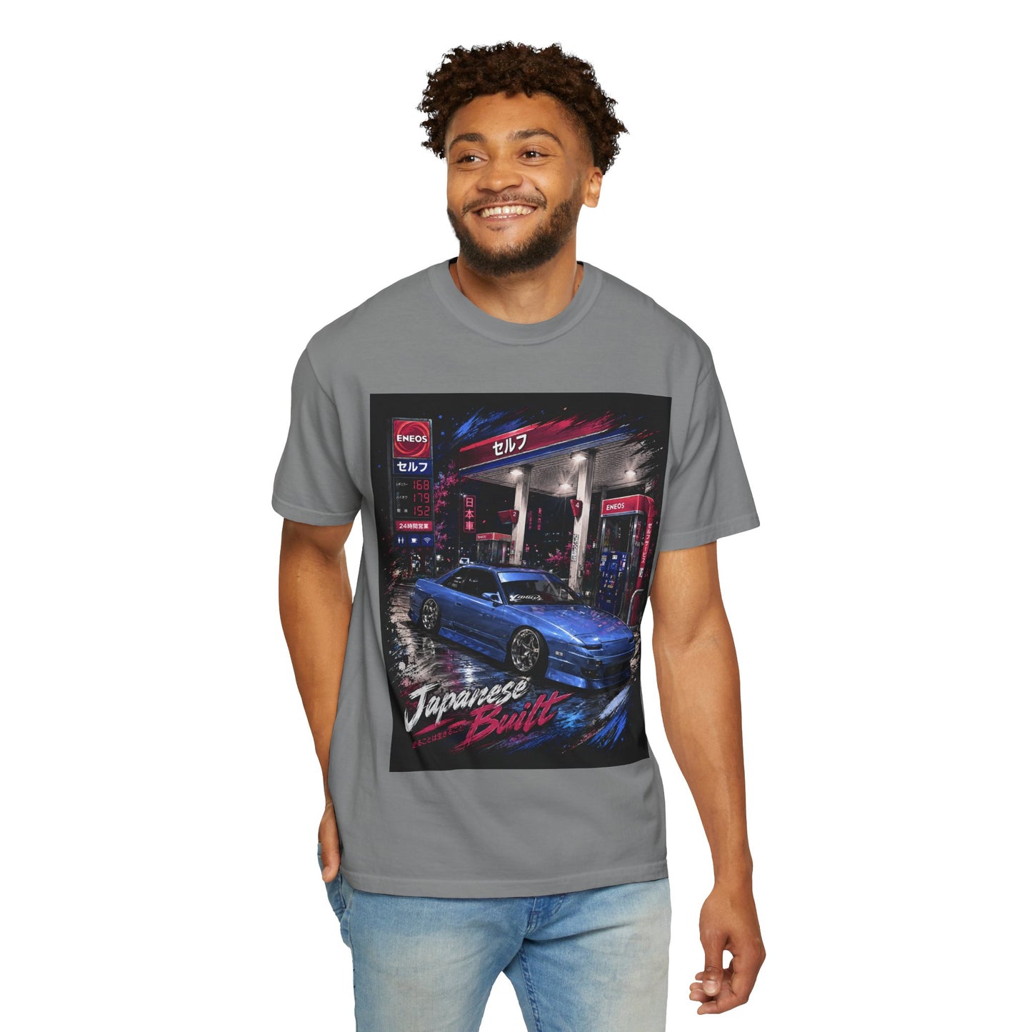Japanese Built 240 Car T-Shirt — Retro Neon JDM Graphic