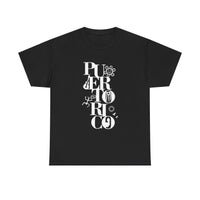 Puerto Rico Floral Vertical Tee — Retro Typography Island Shirt