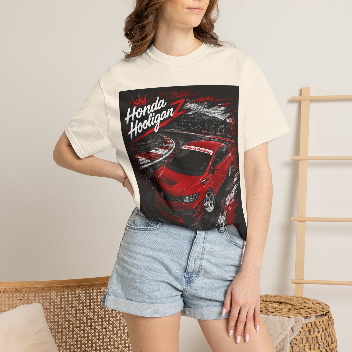 Honda HooliganZ T-Shirt — Red Sports Car Racing Graphic Tee