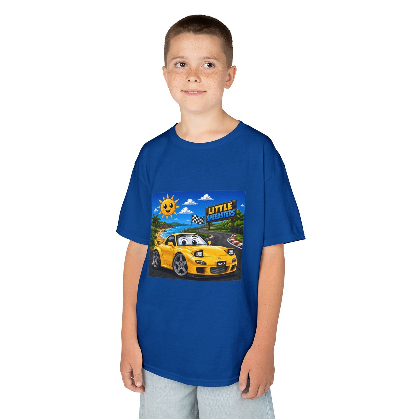 Kids Car T‑Shirt — "Little Speedster" Yellow FD RX7 Tee