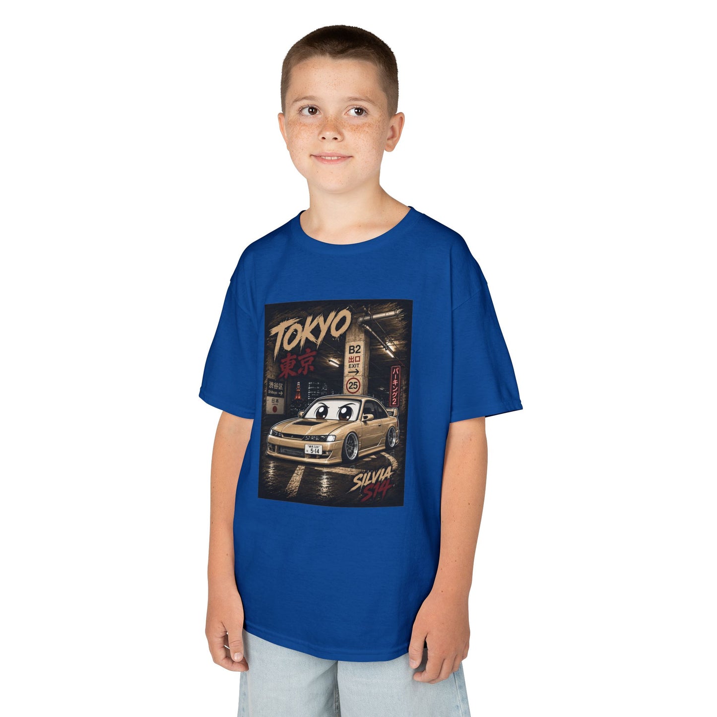 Kids Tokyo Skyline Car Tee — 'Tokyo' Silvia Racing Graphic