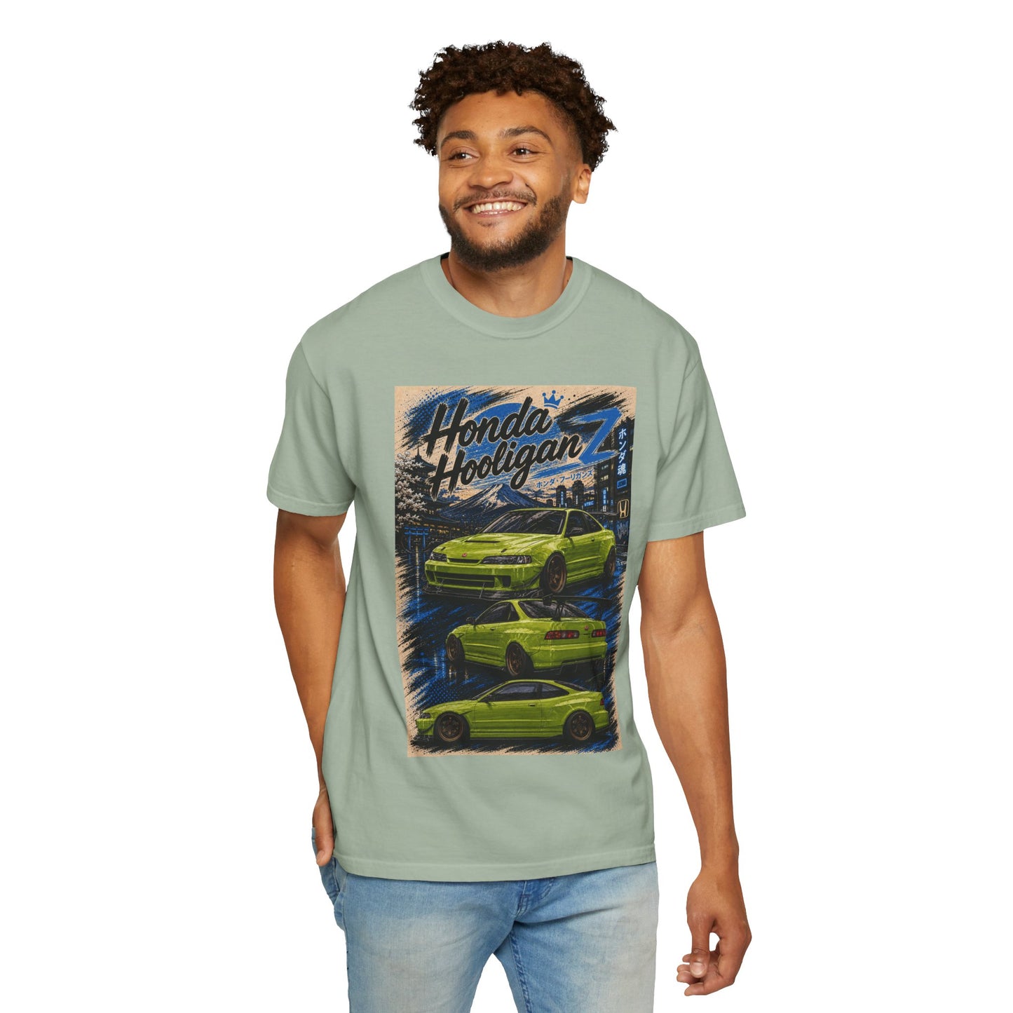 Honda HooliganZ T-Shirt — Vintage Green Sports Car Graphic Tee