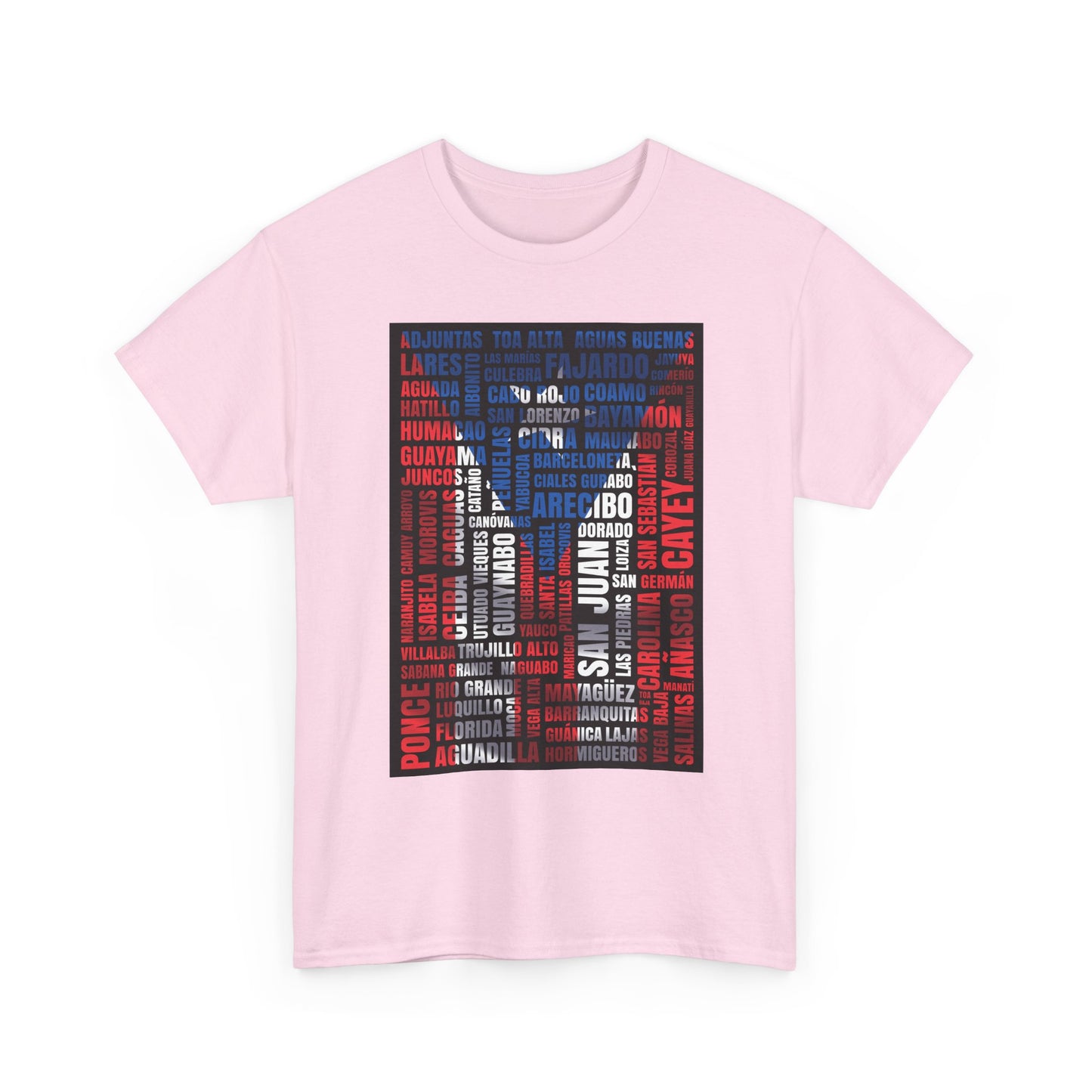 Puerto Rico Flag Word Cloud T-Shirt — Puerto Rican Pride Tee with Names Design