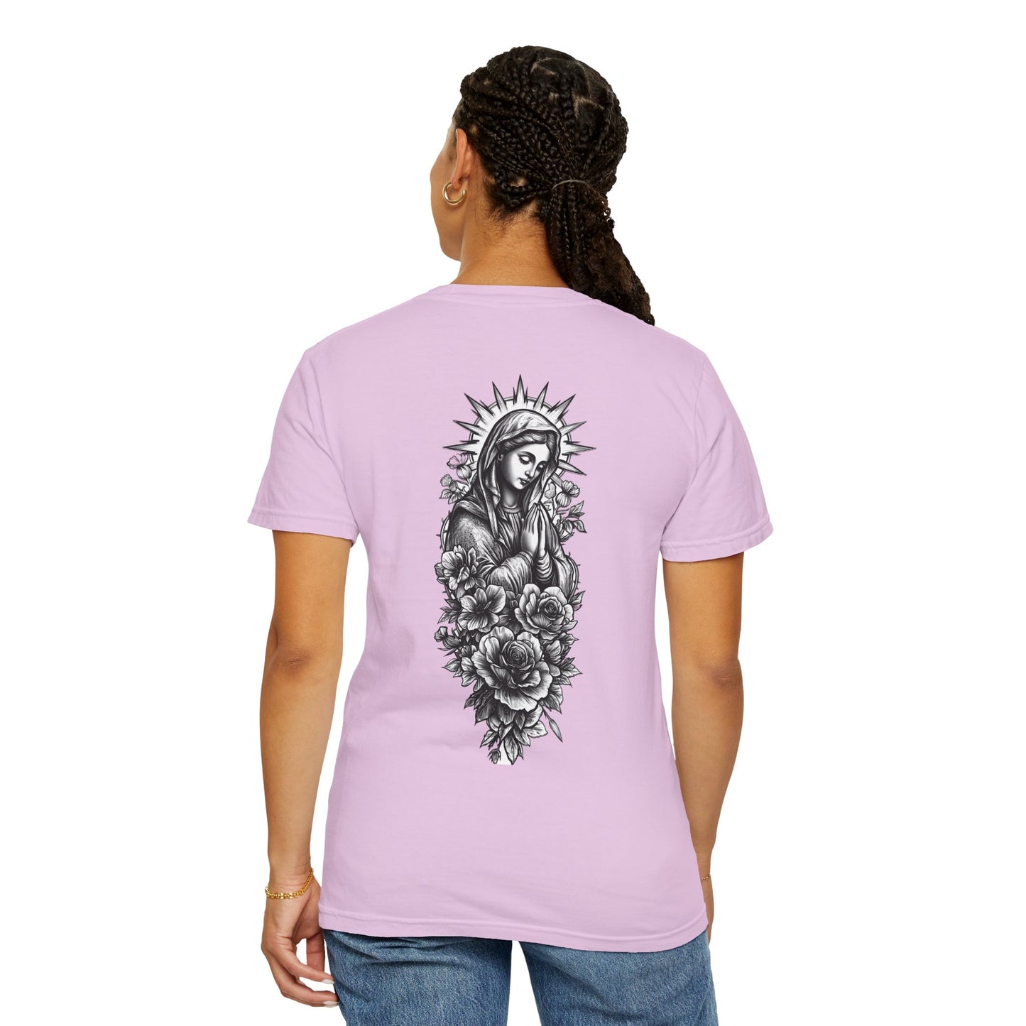 T-Shirt - Vintage Virgin Mary & Roses Graphic Tee