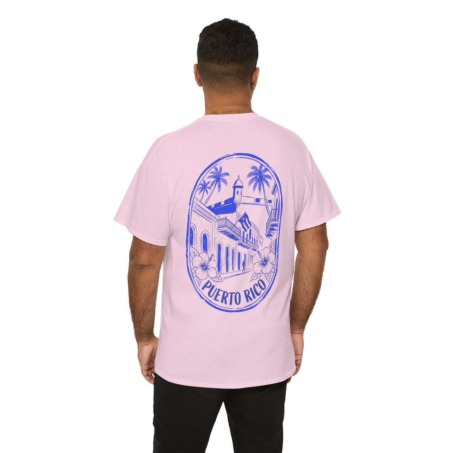 Puerto Rico Streets Tee — Handwritten Logo & Old San Juan Back Illustration