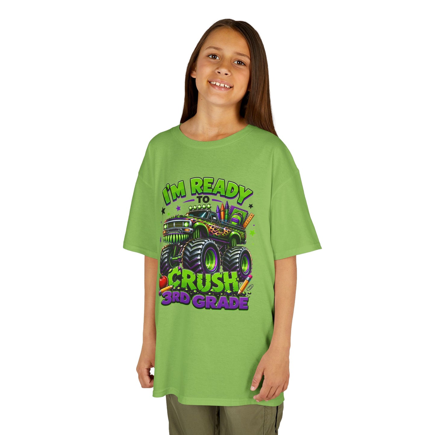 I’m Ready to Crush 3rd Grade Monster Truck Kids T-Shirt – First Day of School Tee