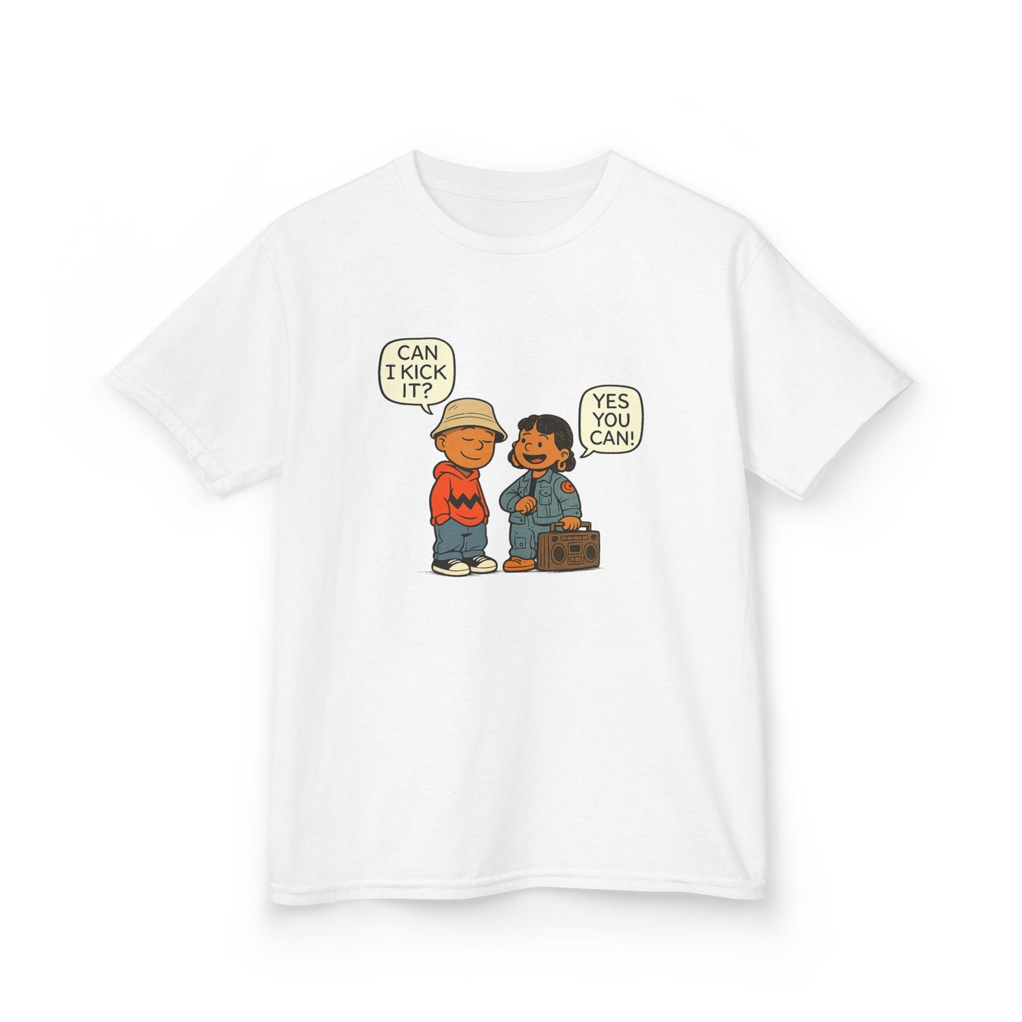 Can I Kick It? Kids T-Shirt – Retro Hip-Hop Best Friends Tee