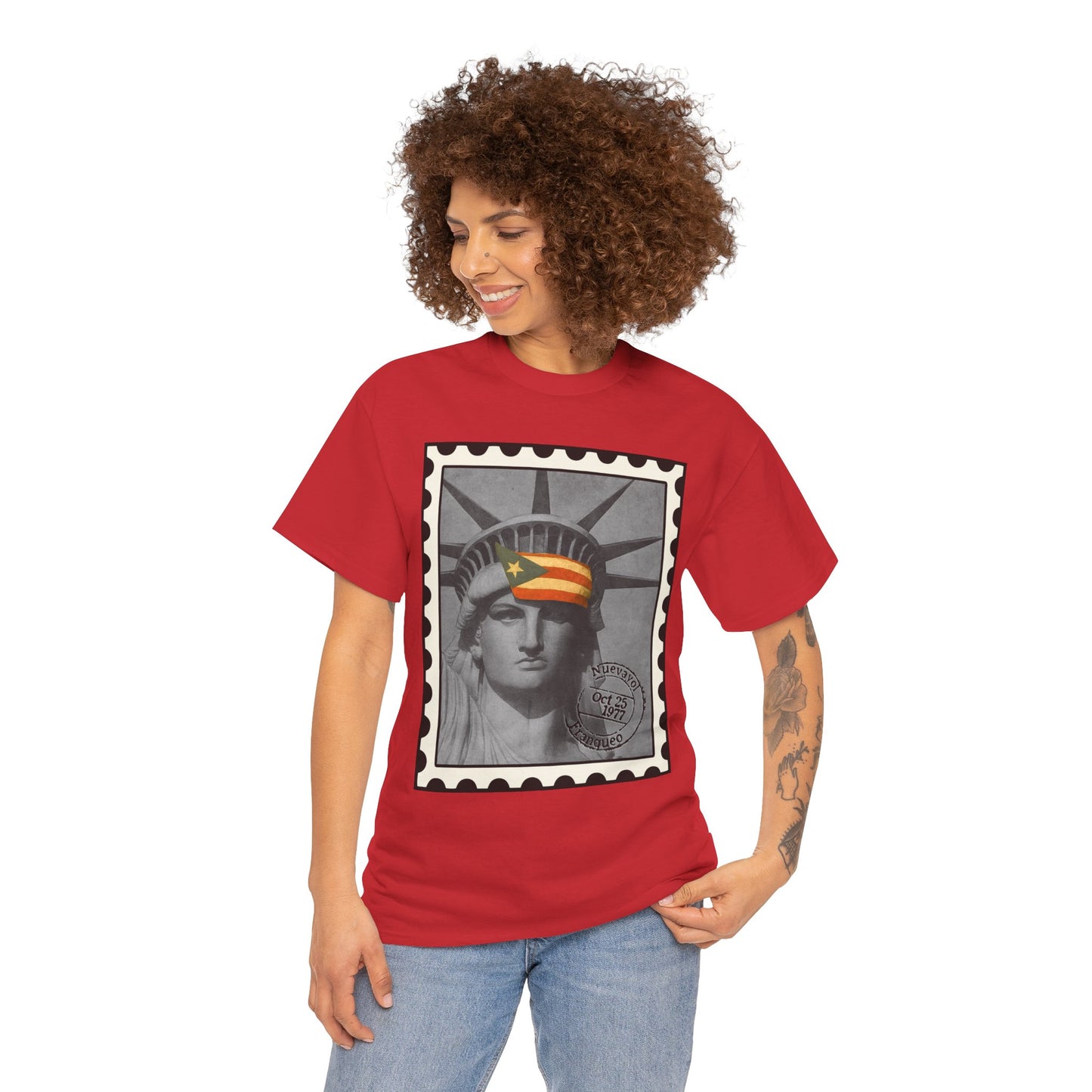 Statue of Liberty Protest Tee — "Liberty Under Protest" Puerto Rican Heritage Shirt