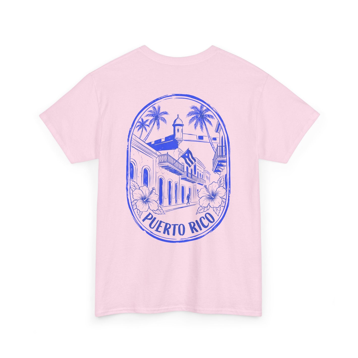 Puerto Rico Streets Tee — Handwritten Logo & Old San Juan Back Illustration