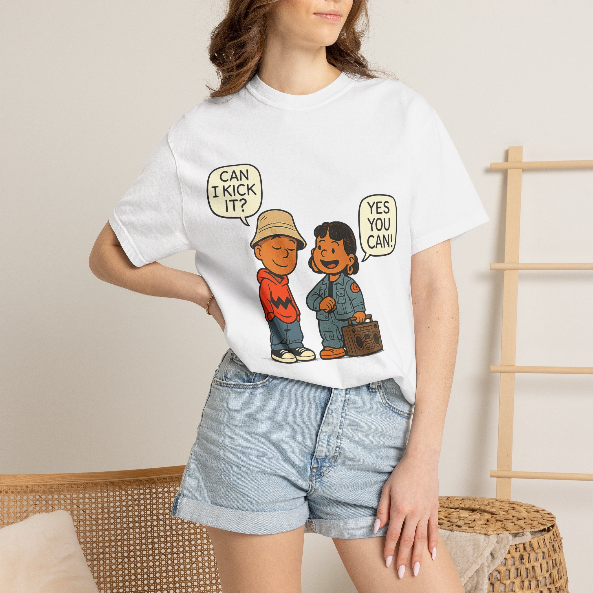 Can I Kick It? Hip-Hop Cartoon Tribute T-Shirt | 90s Old School Rap Inspired Design