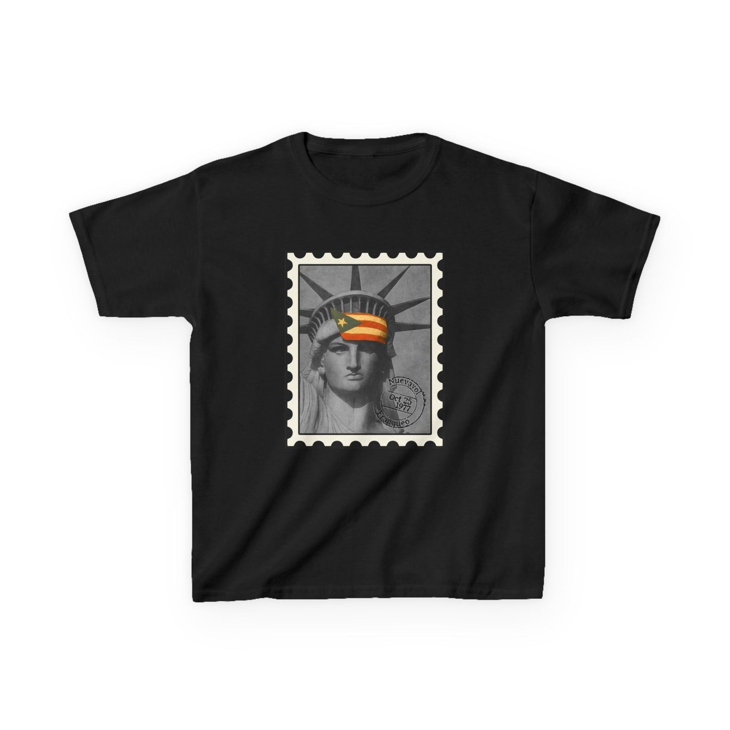 Puerto Rico Liberty Stamp Kids T-Shirt – Boricua Pride Design