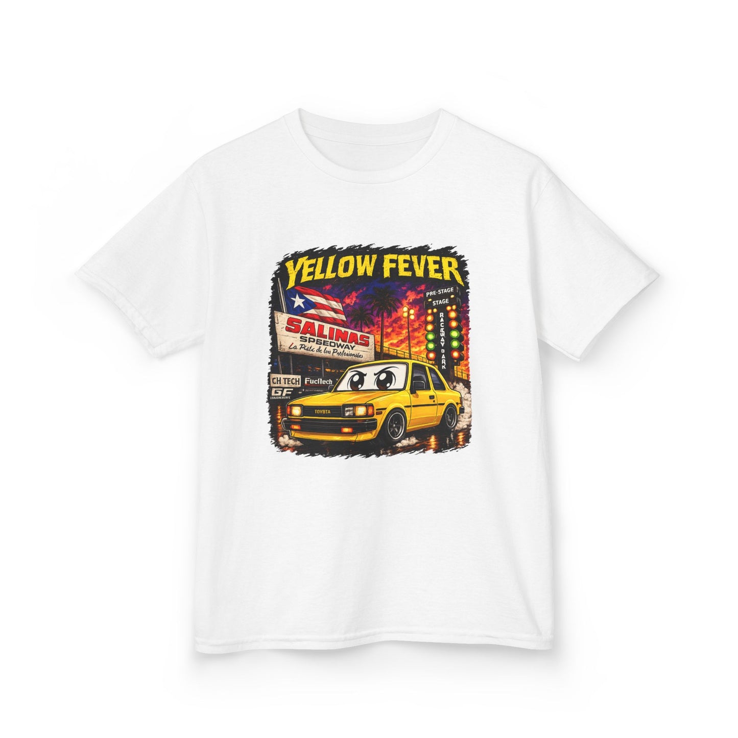 Kids T‑Shirt — "Yellow Fever" Vintage Toyota 1.8 Graphic Tee