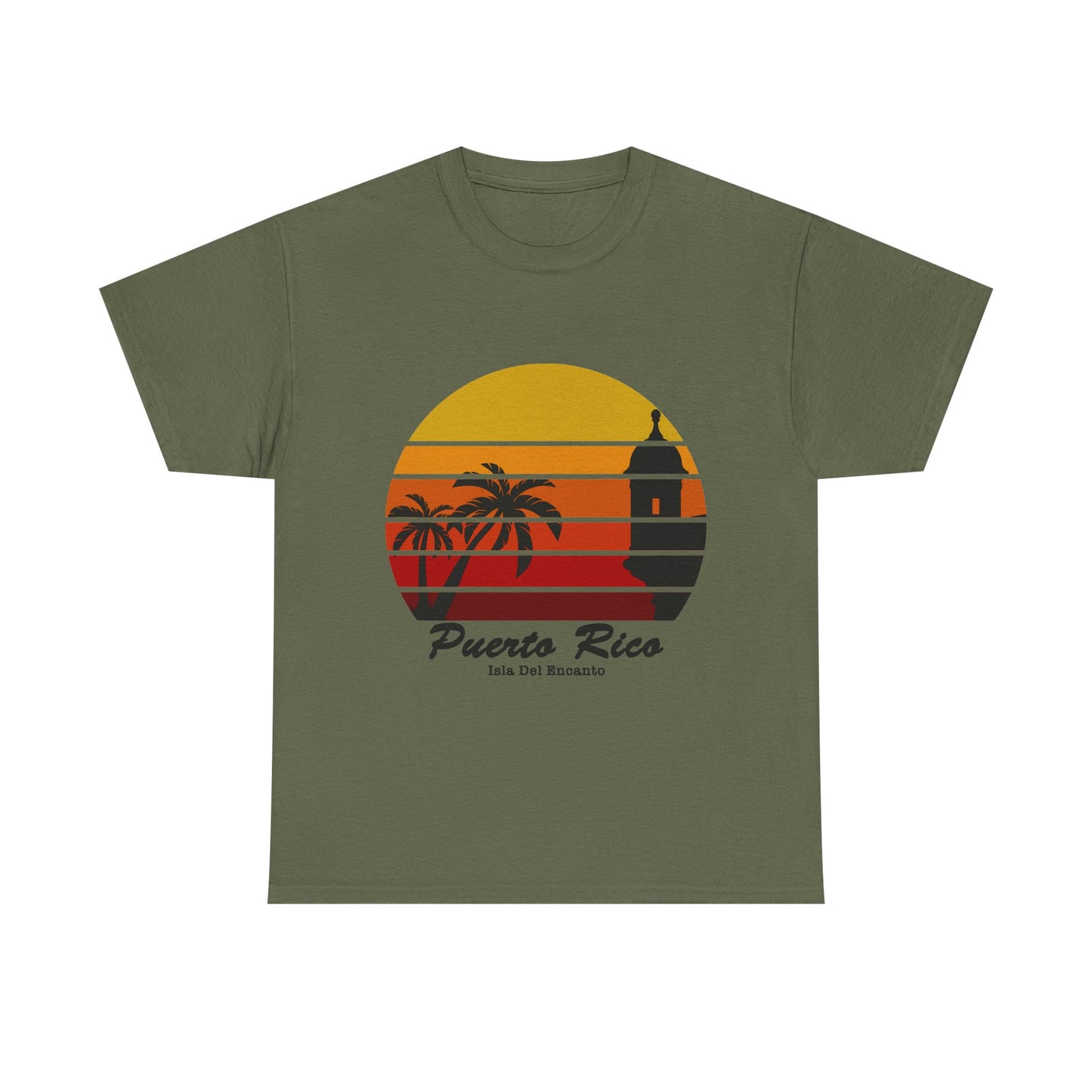 Puerto Rico Sunset T-Shirt – Isla Del Encanto Vintage Palm Tee