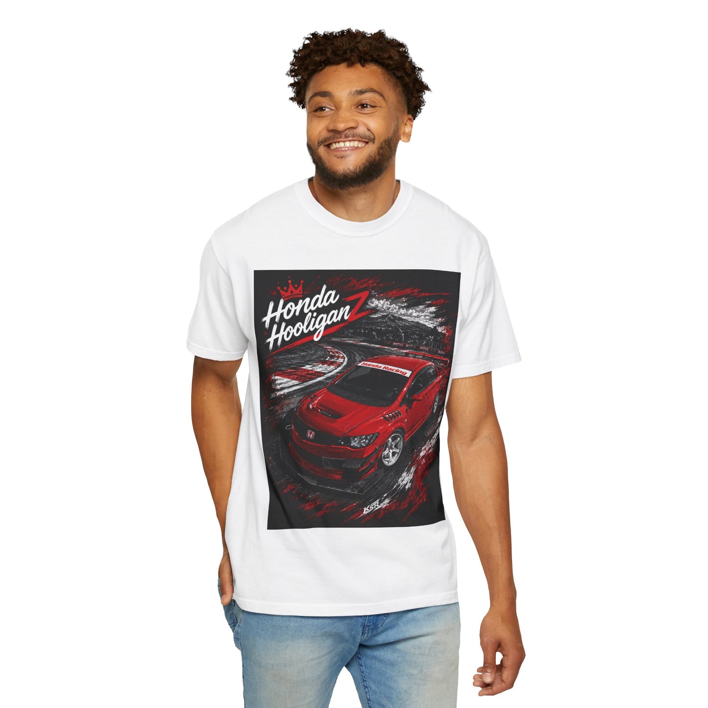 Honda HooliganZ T-Shirt — Red Sports Car Racing Graphic Tee